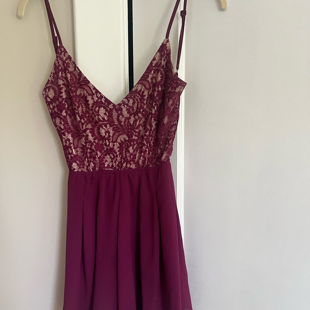 Elegant Burgundy Romper Dress